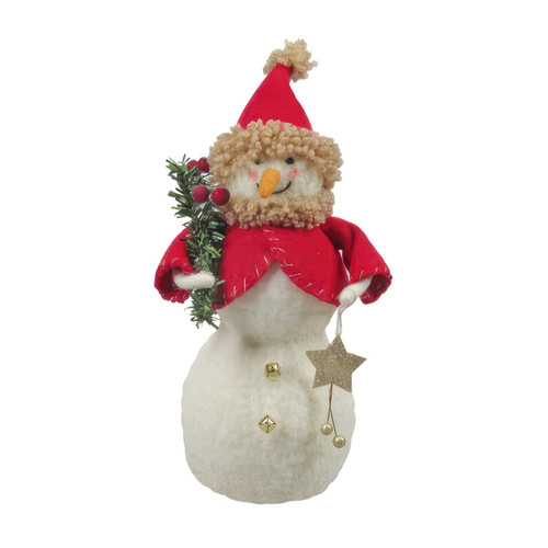 Standing Decoration - Felt Snowman in Santa Costume (31cm)