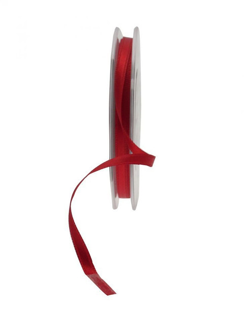 6mm Satin Double Faced Ribbon - Deep Red