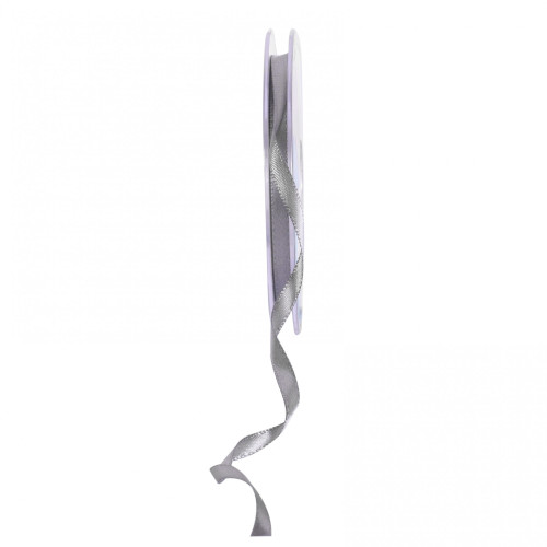 6mm Satin Double Faced Ribbon - Gunmetal Grey