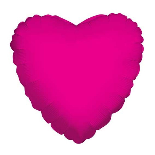 Foil Pre-Inflated Balloon - Heart with Cup & Stick Hot Pink (9"/23cm)