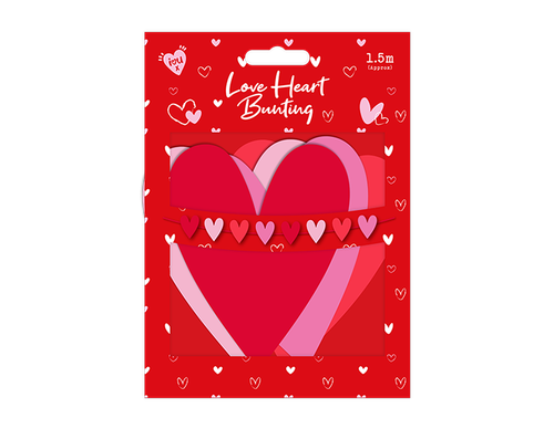 Valentines Love Heart Bunting (1.5m)