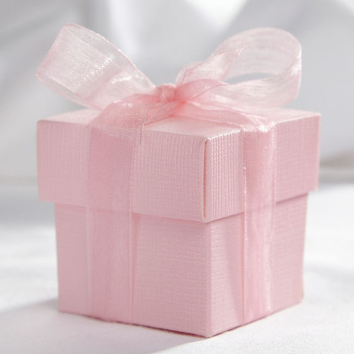 Favour Box - Square Box with Lid Pink