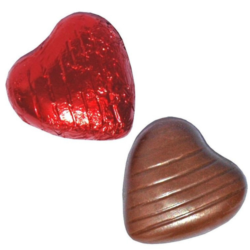 Chocolate Hearts - Belgium Chocolate in Red Foil x 50