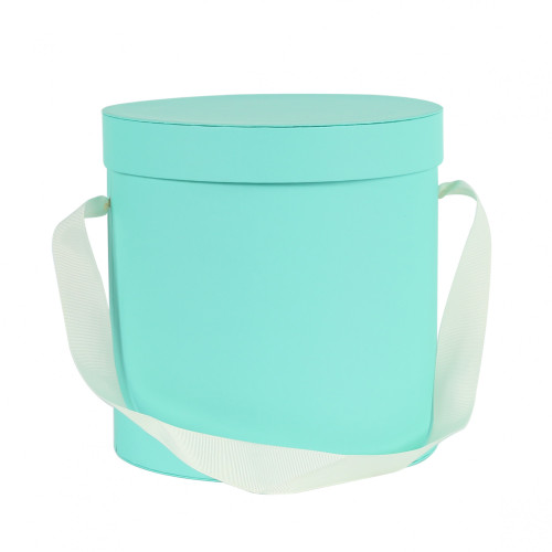 Hat Box - Medium Tiffany Blue with Ribbon Handle