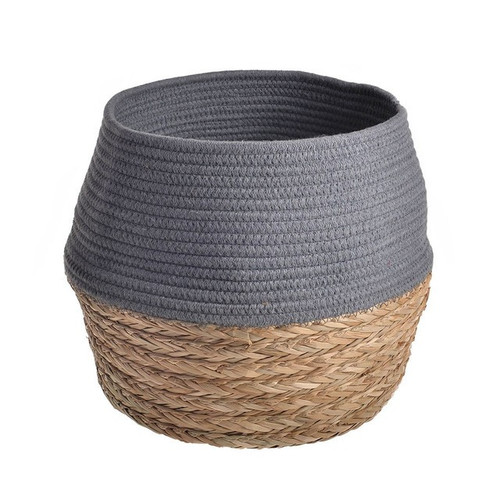 Braided Basket - Round Blue / Grey (32cm)