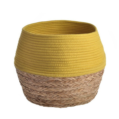 Braided Basket - Round Yellow (28cm)