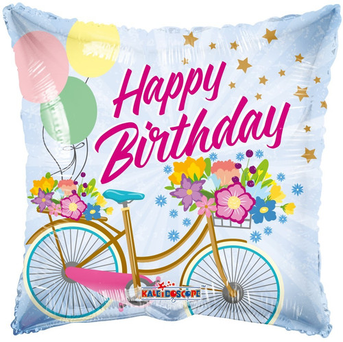 18" Happy Birthday Flower Bike Balloon