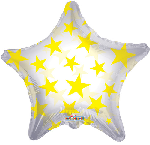 Clear View Balloon - Spotty Stars Yellow (22"/55cm)