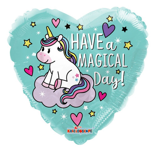 18" Unicorn Have a Magical Birthday Heart Balloon
