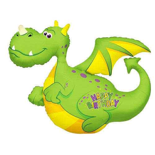 36" Happy Birthday Dragon Shape Balloon