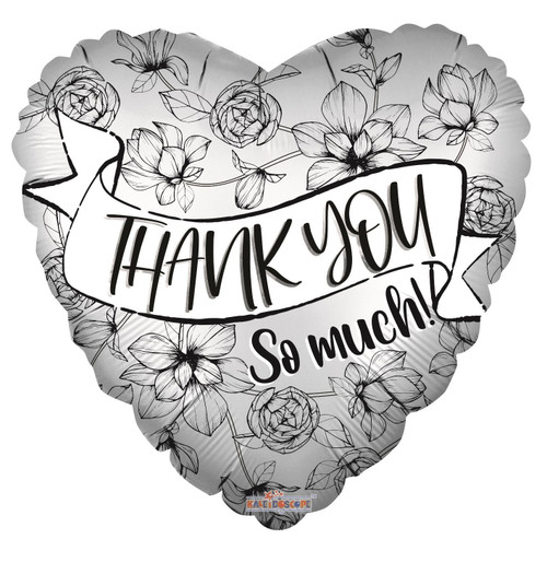 18" Eco Thank You So Much Banner Heart Balloon