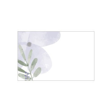 Flat Message Cards - Watercolour Purple Flower & Leaves
