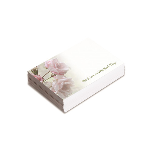 Flat Message Cards - With Love on Mother's Day Pale Pink Roses
