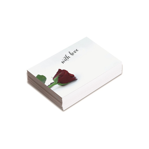 Flat Message Cards - With Love Red Rose