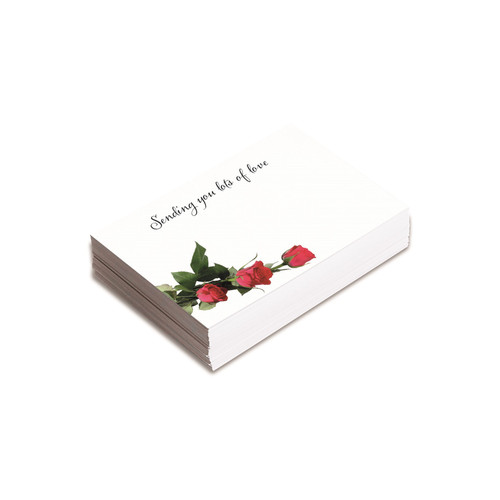 Flat Message Cards - Sending You Lots of Love Red Roses
