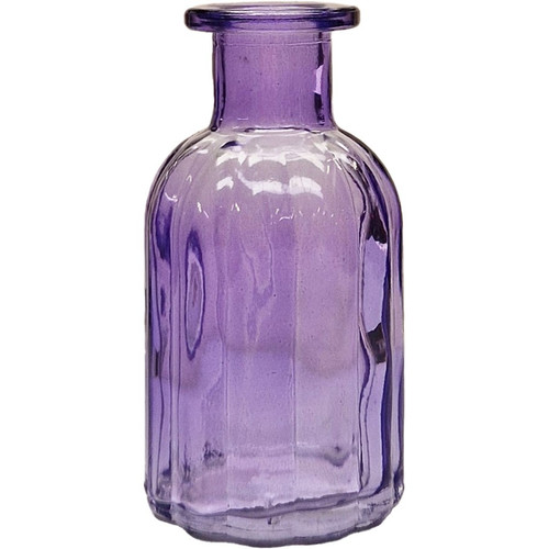 Bottle Glass Vase - Flora - Purple (13.7cm)