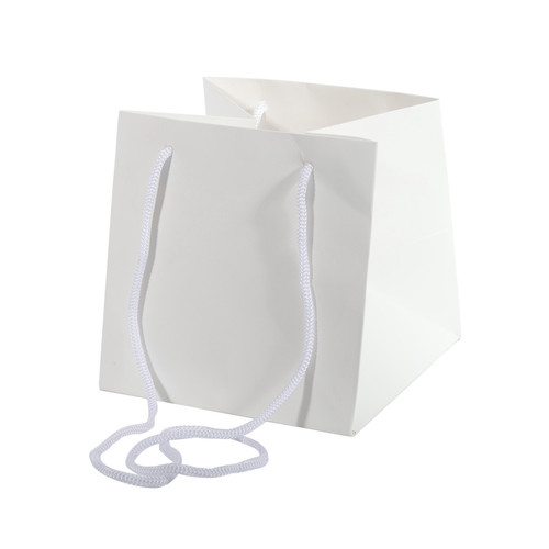 Hand Tie Gift Bag (Cube) - White (17cm x 17cm)