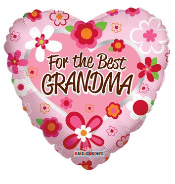 Foil Balloon - For the Best Grandma Heart (18"/45cm)