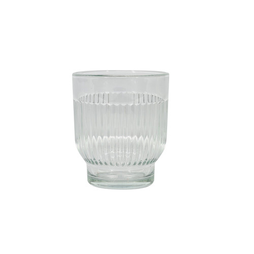 Glass Votive Vase Ribbed - Ceres - Clear (8.5cm)