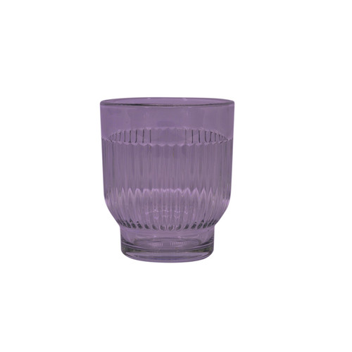 Glass Votive Vase Ribbed - Ceres - Purple (8.5cm)