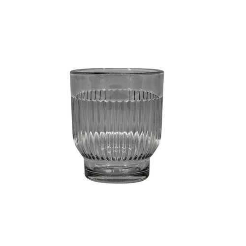Glass Votive Vase Ribbed - Ceres - Grey (8.5cm)