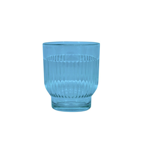 Glass Votive Vase Ribbed - Ceres - Blue (8.5cm)
