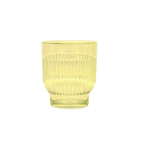 Glass Votive Vase Ribbed - Ceres - Yellow (8.5cm)