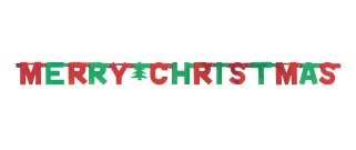 Banner Decoration - Merry Christmas Metallic Letters