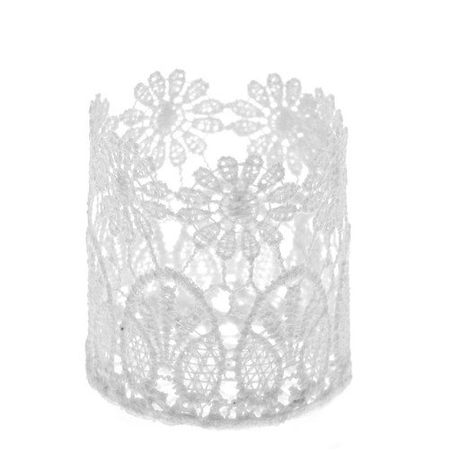 Pot Cover Lace - White