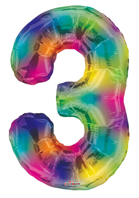 Foil Number Balloon (34") - 3 Rainbow