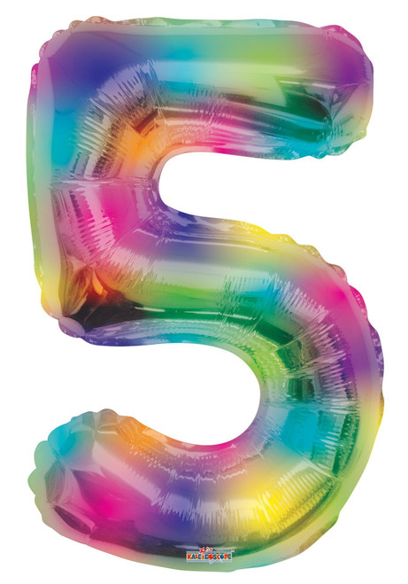 Foil Number Balloon (34") - 5 Rainbow