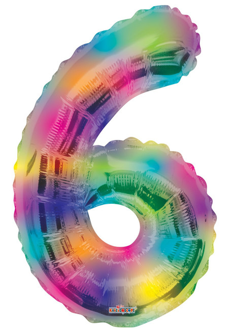 Foil Number Balloon (34") - 6 Rainbow