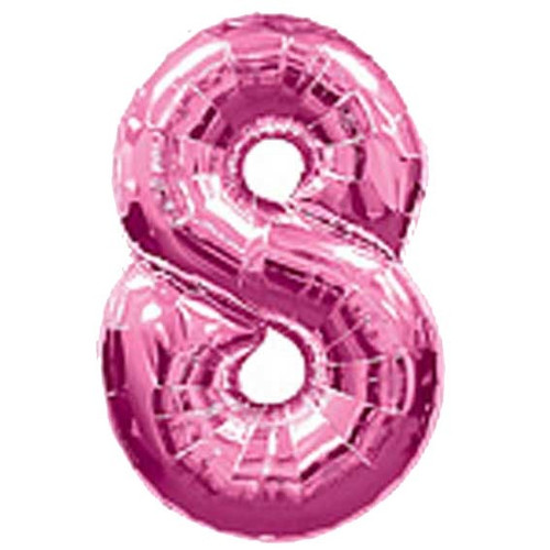 Foil Number Balloon (38") - 8 Pink