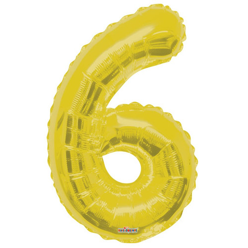 Foil Number Balloon (34") - 6 Gold