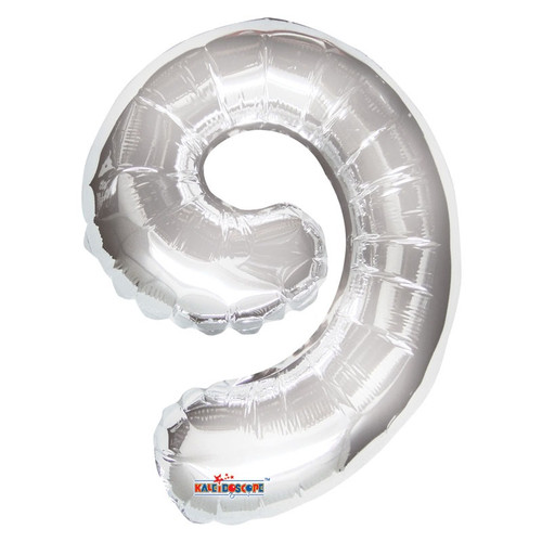 Foil Number Balloon (14") - 9 Silver