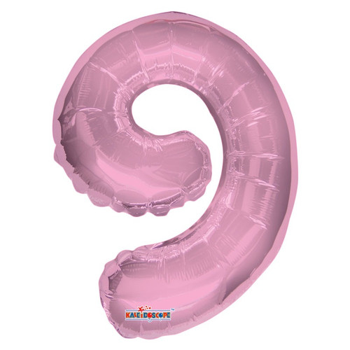 Foil Number Balloon (14") - 9 Pink Light
