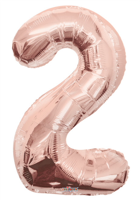 Foil Number Balloon (34") - 2 Rose Gold