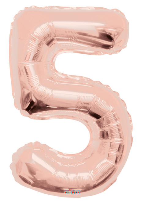 Foil Number Balloon (34") - 5 Rose Gold