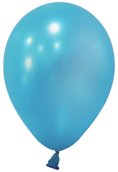 Latex Balloons - Plain Blue Light Metallic (5") Round Shape