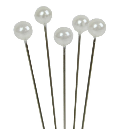 7cm Round Pins White Pearl x 144