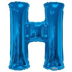 Foil Letter Balloon (34") - H - Blue