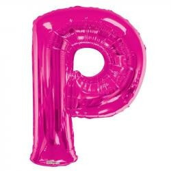 Foil Letter Balloon (34") - P - Pink