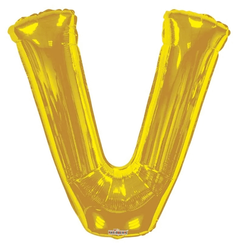 Foil Letter Balloon (34") - V - Gold
