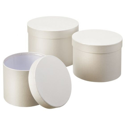 Hat Boxes - Symphony Plain Cream (Set of 3)