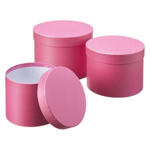 Hat Boxes - Symphony Plain Pink (Set of 3)