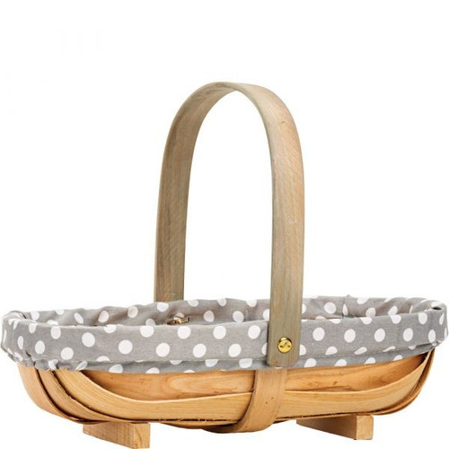 Trug Basket - Softwood Dotty Grey (30.5cm L)
