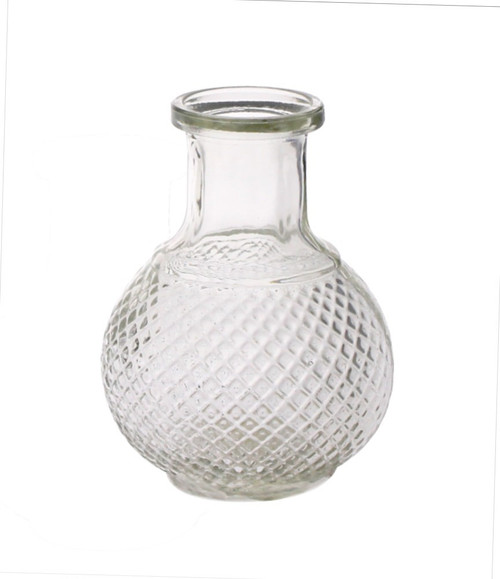 Bottle Glass Vase - Onion - Clear (11.5cm)