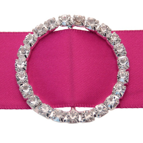 Buckle - Circle Silver Diamante - Medium x 4