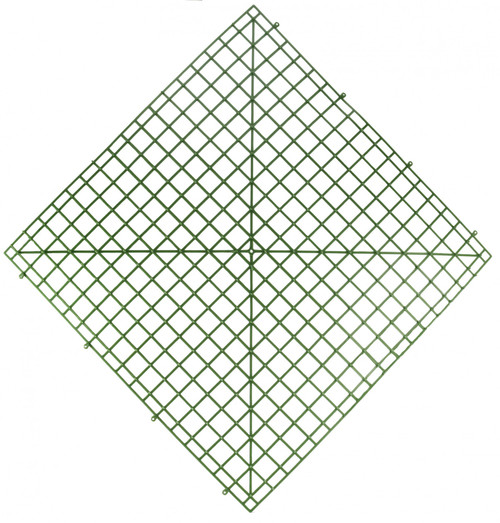 Flower Wall Panel - Square Green Plastic