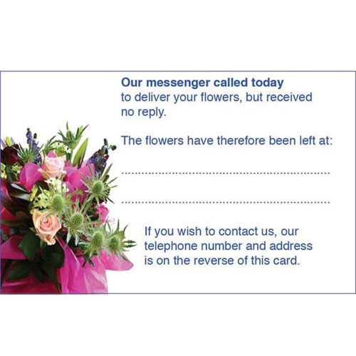 Information Cards - Message Florist Called Today
